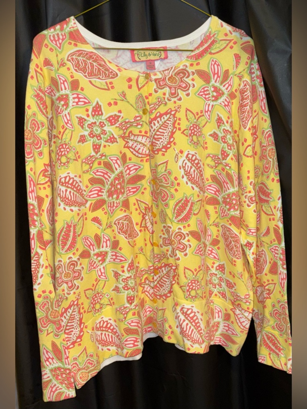 🌼 Lilly & Van Floral Yellow Cardigan~Size 1X